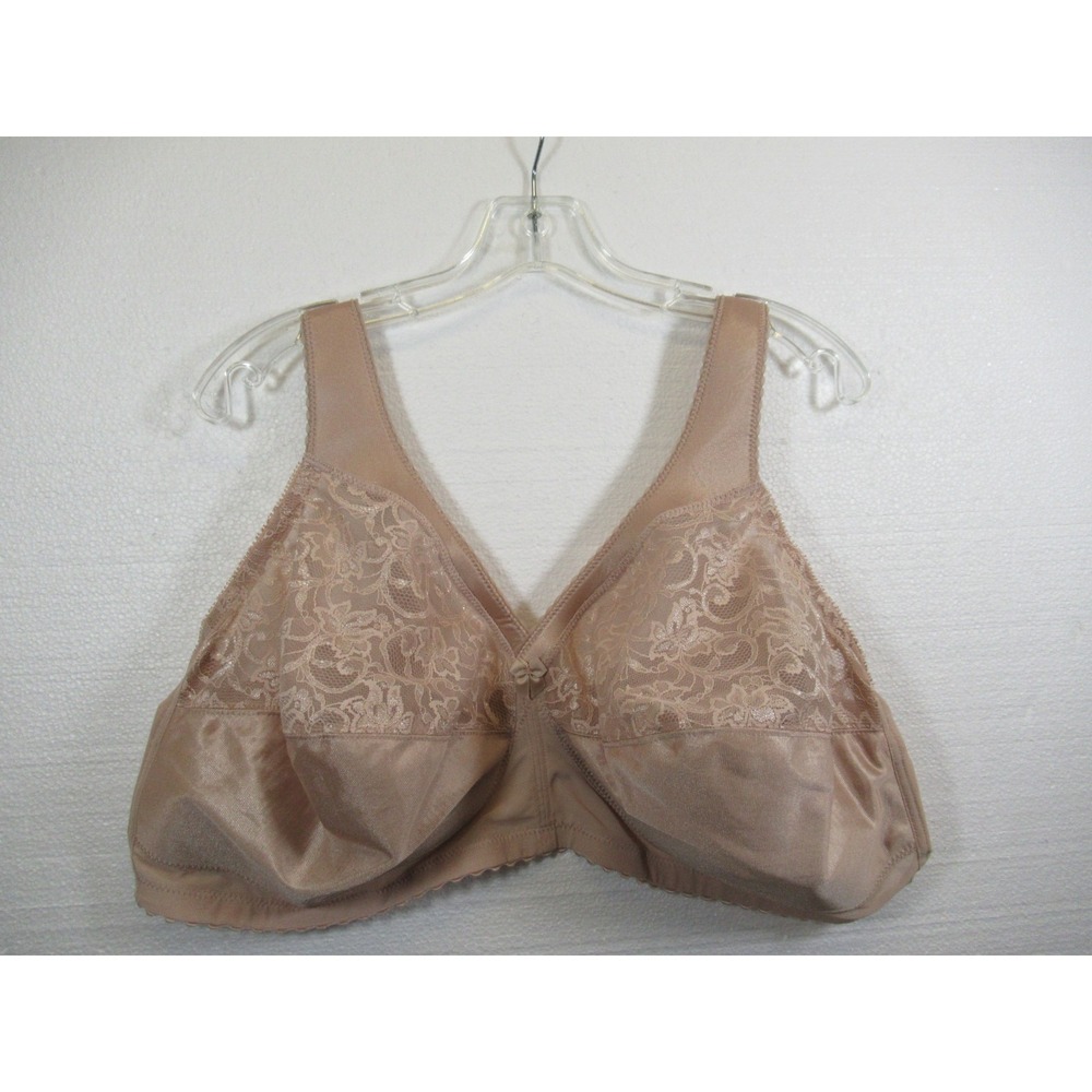 Glamorise Magic Lift Original Bra 52DD Beige Full Figure Wireless Unlined 1000